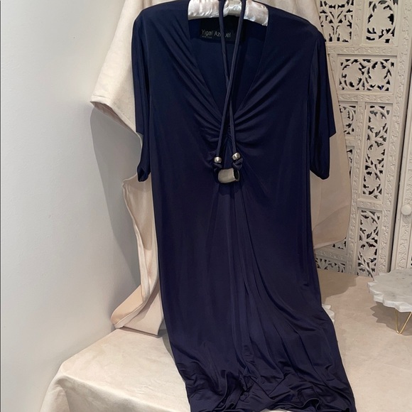 Yigal Azrouel Deep Blue dress with metal necklace - Picture 10 of 10